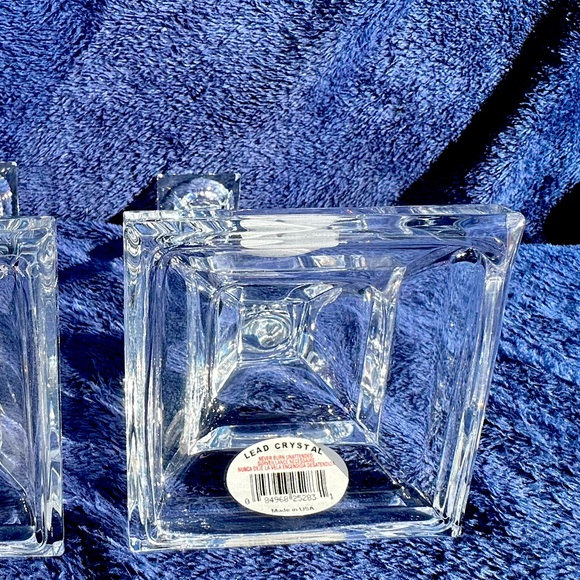 Toscany St. George 24% Lead Crystal 8" Candlesticks USA Cut Glass vintage - Picture 4 of 16